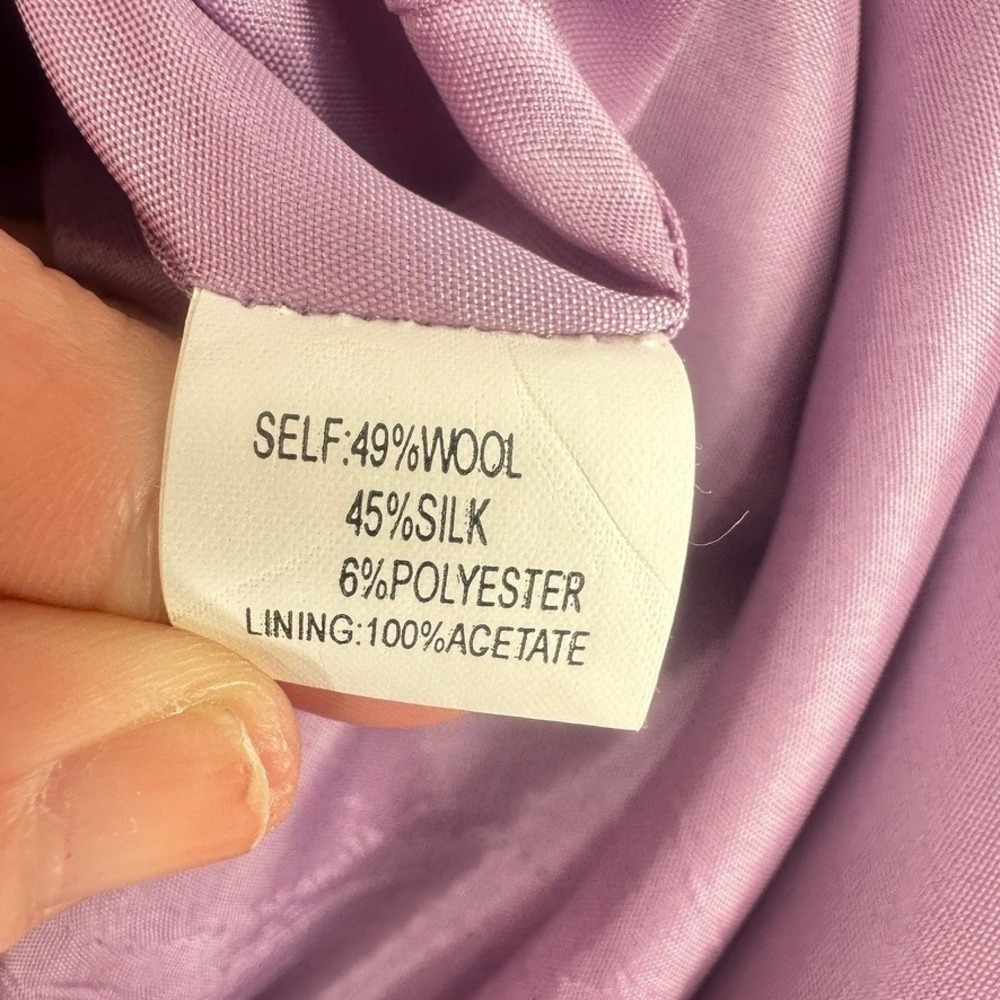 Kay Unger New York Wool Silk Bow Sheath Dress Purple Size 12 - Picture 6 of 11